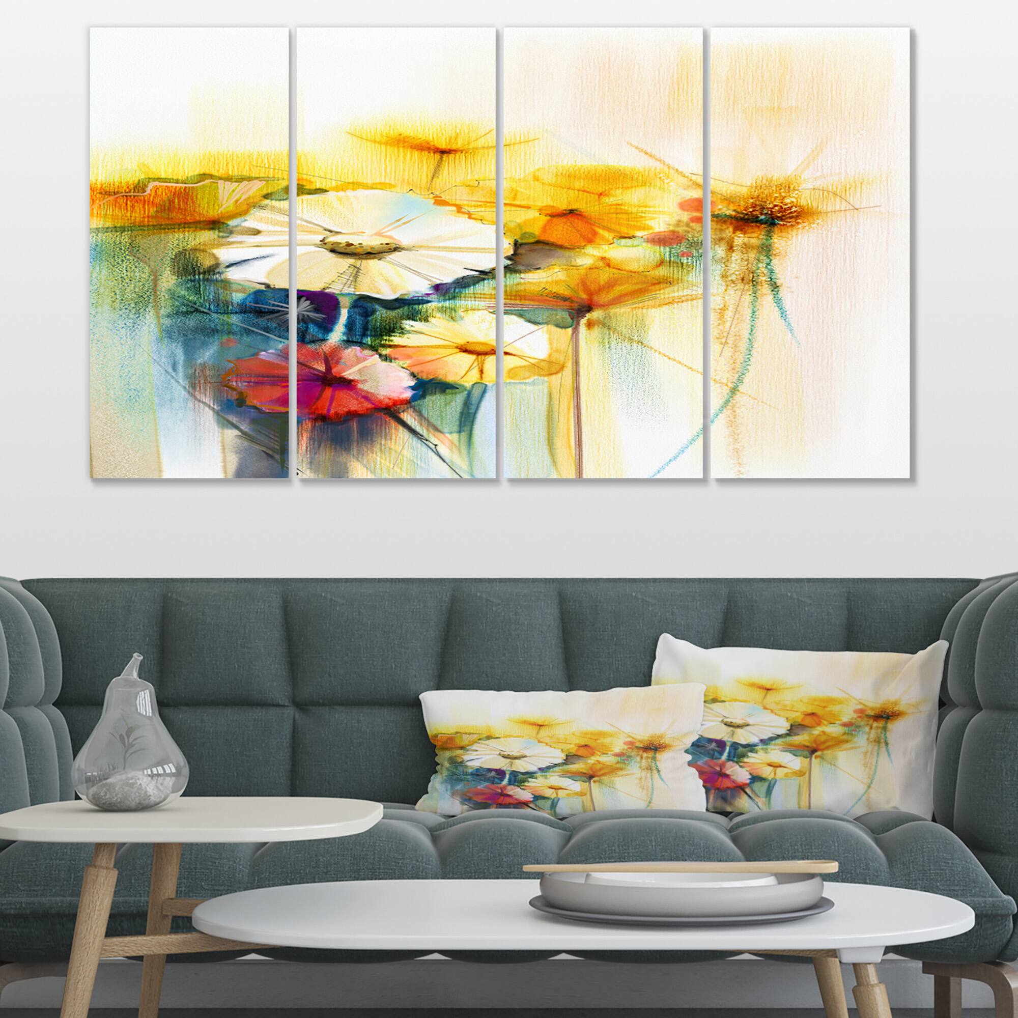 Designart - Bunch of White Yellow Flowers